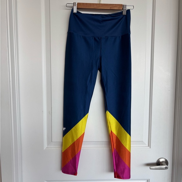 Goldsheep Women’s Rainbow Leggings - Blue and Multicolor - Picture 1 of 3